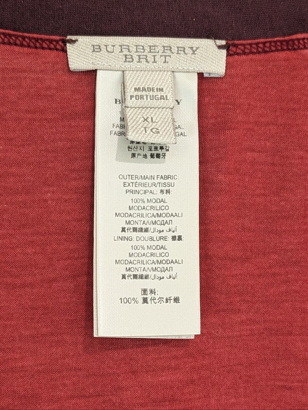 Burberry Brit Drape Reversible Red Lightweight Cardigan Sweater Size XL - Picture 8 of 8